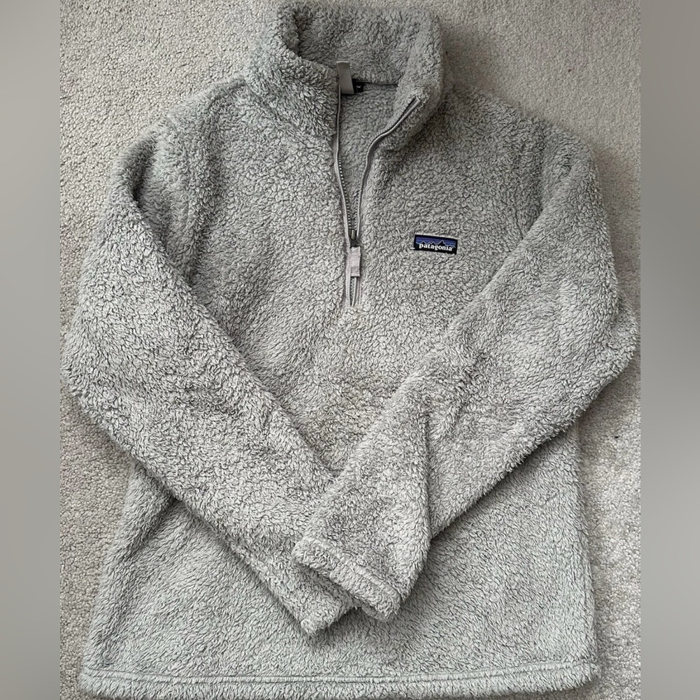 Women's Patagonia Soft Gray Fleece Jacket pullover size large